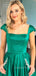 A-Line Green Satin Long Evening Prom Dresses, Long Custom Party prom dresses, MR7202