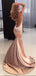 Sexy Backless Spaghetti Straps V Neck Mermaid Long Evening Prom Dresses, Cheap Custom Prom Dresses, MR7235