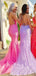 Spaghetti Straps Mermaid Lace backless Long Evening Prom Dresses, MR7268