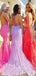 Spaghetti Straps Mermaid Lace backless Long Evening Prom Dresses, MR7268