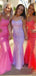 Spaghetti Straps Mermaid Lace backless Long Evening Prom Dresses, MR7268