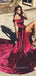 Burgundy Satin Off Shoulder A-line Long Evening Prom Dresses, Cheap Custom prom dresses, MR7335