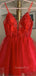 Red Appliques Long Evening Prom Dresses With Detachable Skirt, Homecoming dresses, MR7356