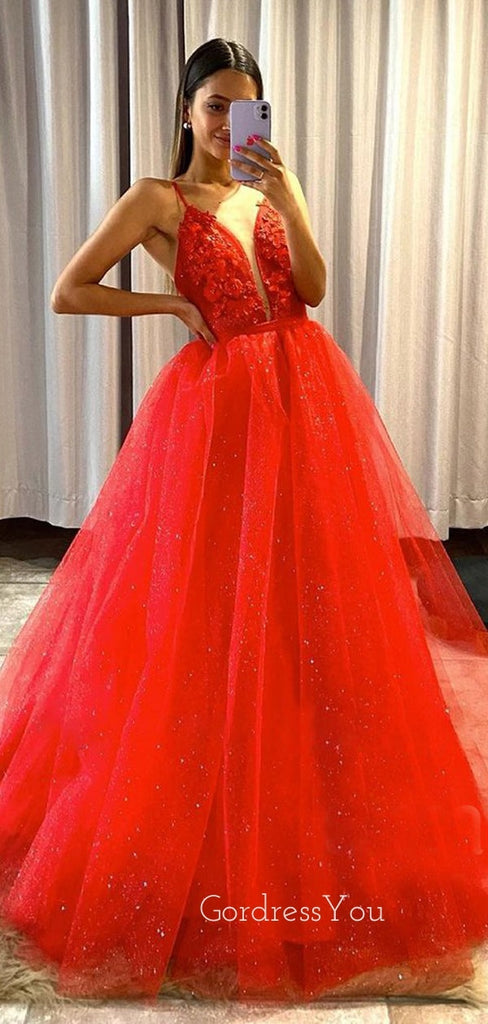 Red Appliques Long Evening Prom Dresses With Detachable Skirt, Homecoming dresses, MR7356