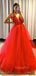 Red Appliques Long Evening Prom Dresses With Detachable Skirt, Homecoming dresses, MR7356