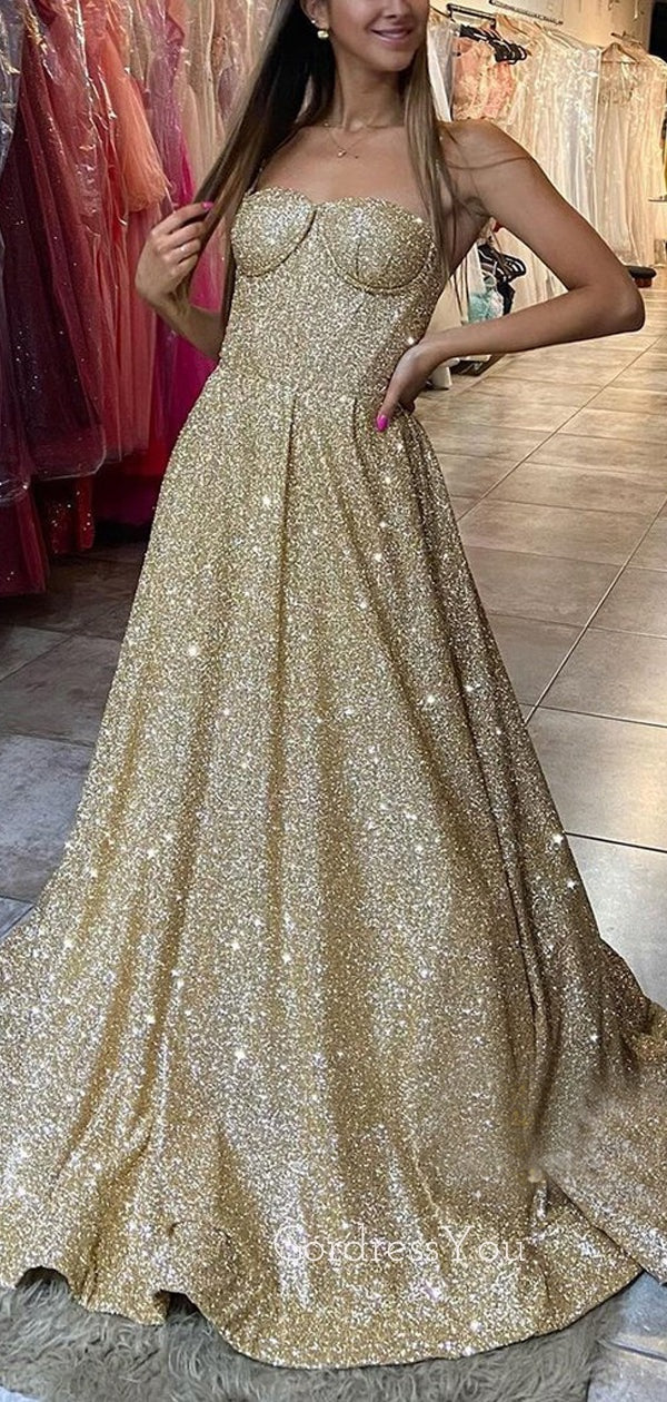 Cheap Long Gold Dress