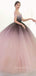 Off Shoulder Ball Gown Pink Tulle Gradient Long Evening Prom Dresses, Cheap Custom Prom Dresses, MR7502