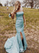 Pink Sparkle Mermaid Strapless Long Evening Prom Dresses, Cheap Custom Dresses,MR7615