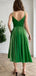 Women's Spaghetti Straps Green Velvet Vintage Long Evening Prom Dresses, Cheap Custom Prom Dresses, MR7640