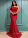 One shoulder Burgundy Sequin Mermaid Long Evening Prom Dresses, Cheap Custom Prom Dresses, MR7771