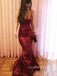 Simple Mermaid Red Satin Spaghetti Straps Long Evening Prom Dresses, Cheap Custom prom dresses, MR8379