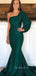 Dark Greed One Shoulder Long Sleeves Long Mermaid Evening Prom Dresses, Cheap Custom prom dresses, MR8389