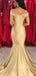 Off Shoulder Satin Mermaid Long Evening Prom Dresses, Cheap Custom Prom Dresses, MR8433