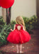 Popular Cute Red Sequin Tulle Short Cheap Flower Girl Dresses, FGS122