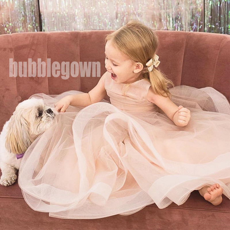 Sleeveless pink Handmade Flower Girl Dresses, Affordable Lovely Tulle Tutu Dresses, FDH001